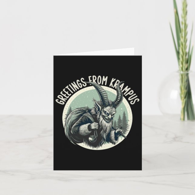 Cartão Saudações De Gruss Vom Krampus Natal Festivo (Frente)