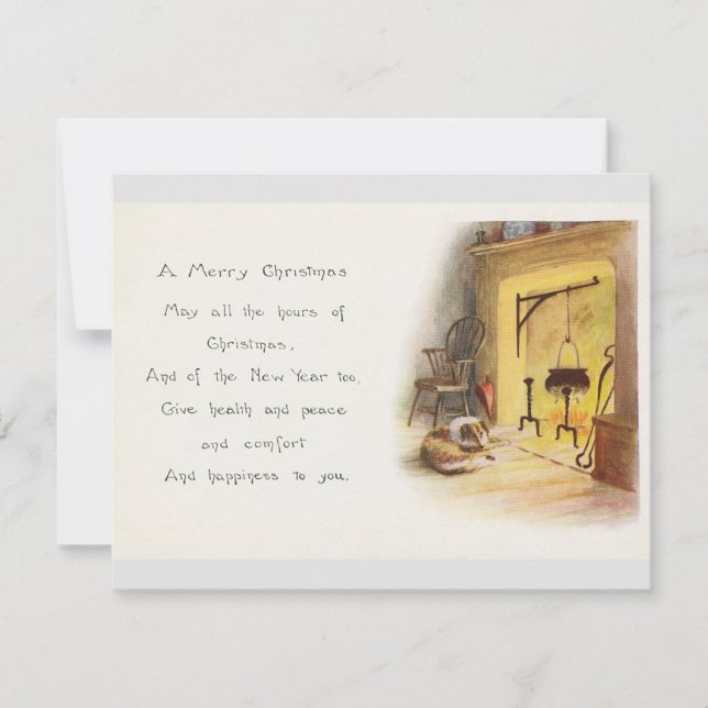 Cartão Saudações de Natal Antigas (Frente)