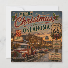 Cartão Saudações de Natal da Rota 66 de Oklahoma