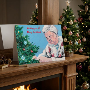 Cartão Saudações de Natal de NANNY/GRAMMY pintadas à mão