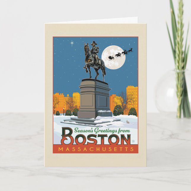 Cartão Saudações de Natal do Boston Common! (Frente)