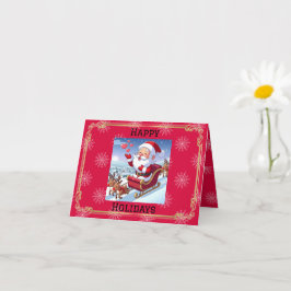 Cartão Saudações de Natal do Papai Noel