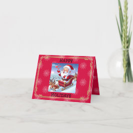 Cartão Saudações de Natal do Papai Noel