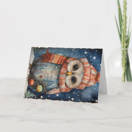 Cartão Saudações de Natal dos Animais da Floresta de Made