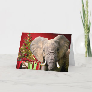 Cartão Saudações de Natal dos Elefantes