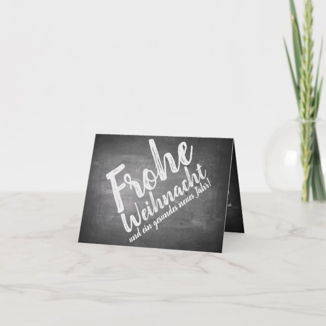 Cartão Saudações de Natal no quadro negro (Frente)