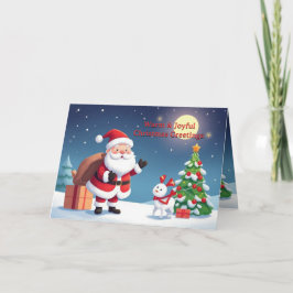 Cartão Saudações de Natal Quentes e Alegres
