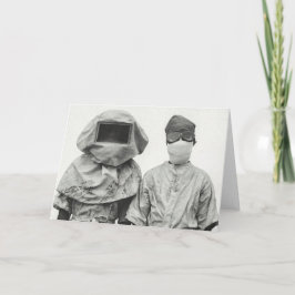 Cartão Saudações de quarentena e distanciamento social