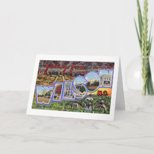 Cartão Saudações de Wilson, Carolina do Norte Vintage