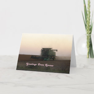 Cartão Saudações do Kansas, Combine ao Sunset