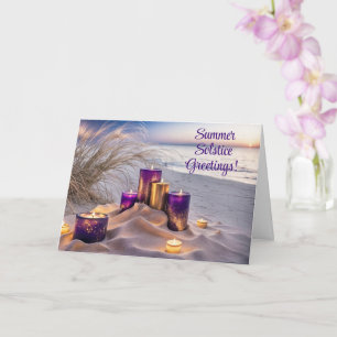 Cartão Saudações do Solstício de Verão Praia Ocean Velas
