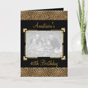 Cartão Saudações Evento Impressão Animal Preta  Fo