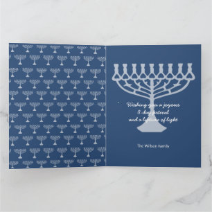Cartão Saudações Felizes a Hanukkah