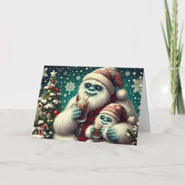 Cartão Saudações Mais Quentes de Yeti (Frente)