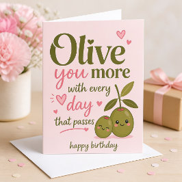 Cartão Saudações Românticas de Dia dos Namorados Olive Yo