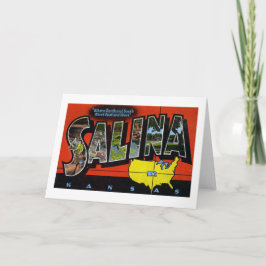 Cartão Saudações Vintage Salina Kansas