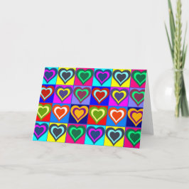 Cartão Saudável - Corações Coloridas Pop