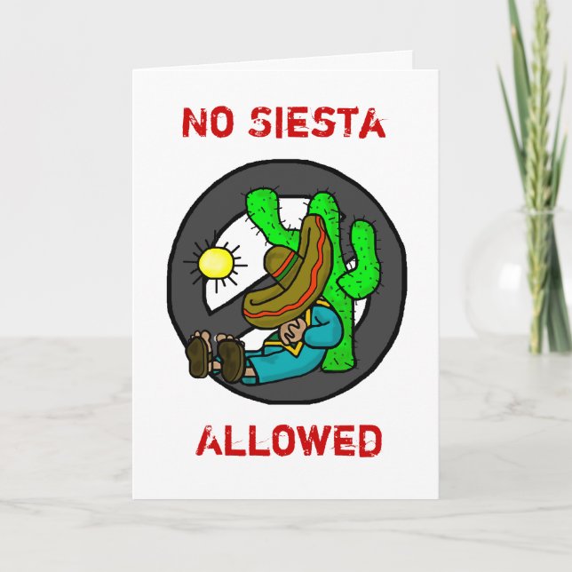 Cartão Saudável "No Siesta Allowed" Cinco de Mayo (Frente)