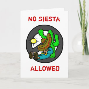 Cartão Saudável "No Siesta Allowed" Cinco de Mayo