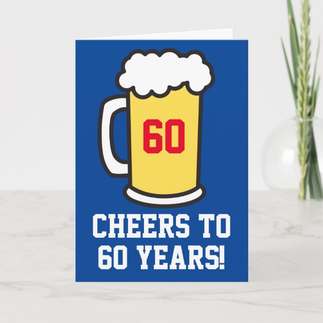Cartão Saúde Aos 60 Anos De Aniversário De Cerveja (Vazio (Frente)