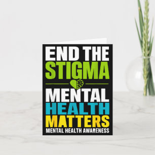 Cartão Saúde mental fim do estigma autocuidado conscienti
