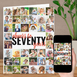 Cartão Saúde para 70 anos de 70 de Colagem de Fotos Anive