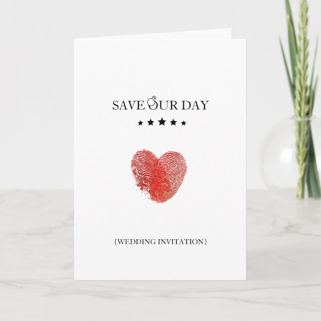 Cartão Save our day announcement folded invitation card (Frente)