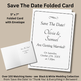 Cartão Save The Date - Black & White with Infinity Scroll