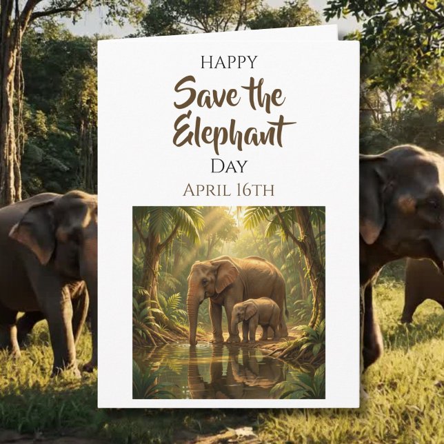 Cartão Save the Elephants | April 16th (Criador carregado)