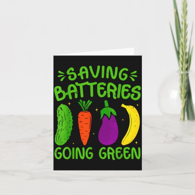Cartão Saving Batteries Going Green Funny Inappropriate H (Frente)