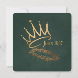 Cartão SAVIOR KING Elegante Natal Verde Cristão Elegante