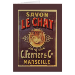 Cartão Savon Le Chat Fine Vintage — Sabão francês