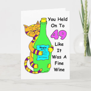 Cartão Savor 50 Winey Cat Birthday Card
