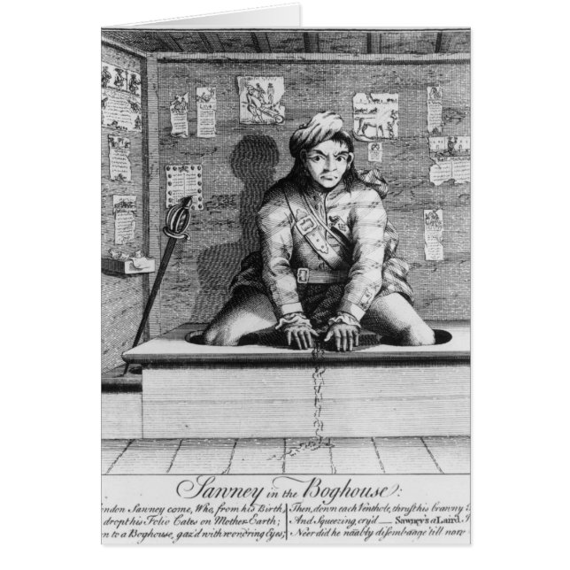 Cartão Sawney no Boghouse, 1745 (Frente)