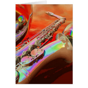 Cartão Saxaphone por Lenny