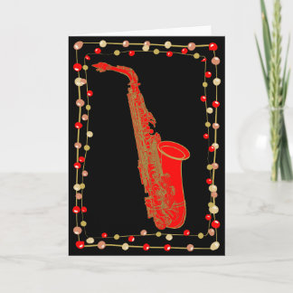 Cartão Saxofone de Natal