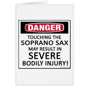 Cartão Saxofone do soprano do perigo