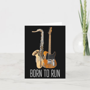 Cartão Saxofone Música Amp Guitarra Vintage Born to Run