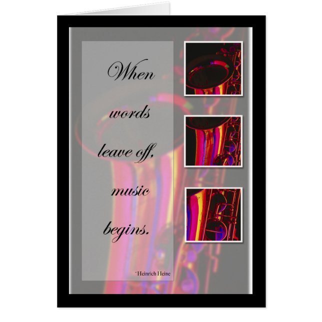 Cartão Saxofone musical, Jazz (Frente)