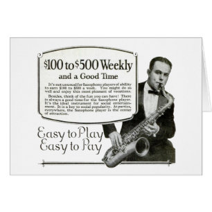 Cartão Saxofone Vintage Ad