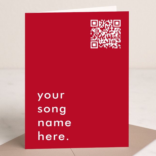 Cartão Say it with Music | Red QR Streamable Love Song (Criador carregado)