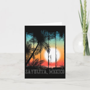 Cartão Sayulita Mexico Beach Palms Vacdown Sundown Surf