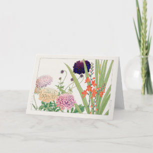 Cartão Scabiosa, Montbretia por Tanigami Konan