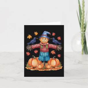 Cartão Scarecrow Autumn Hello Fall Pumpkin Ação de Graças