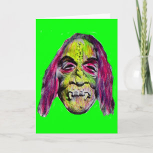 Cartão scary fiendish horror monster portrait