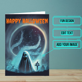 Cartão Scary Ghost Halloween