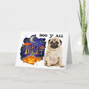 Cartão Scary Pug Halloween