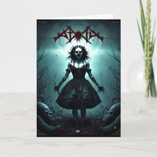 Cartão Scary Woman Halloween (Frente)