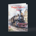 Cartão Scenic Landscape a Victorian Train<br><div class="desc">A lovely landscape with a Victorian train outside a train station</div>