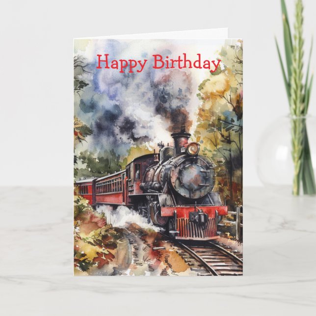 Cartão Scenic Landscape with Train (Frente)